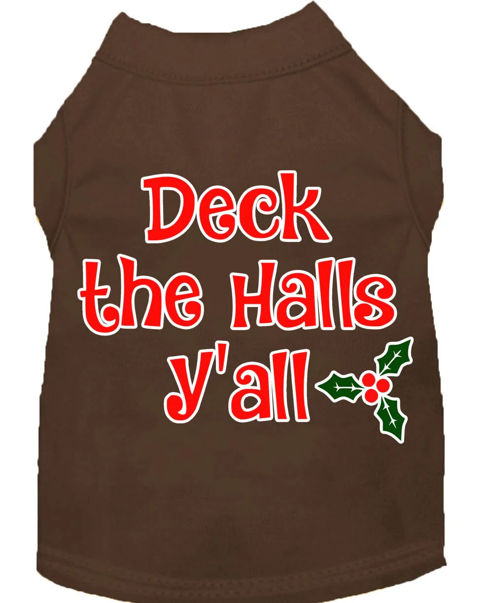 Christmas Pet Dog & Cat Shirt Screen Printed, "Deck The Halls, Y'all" - Image 6