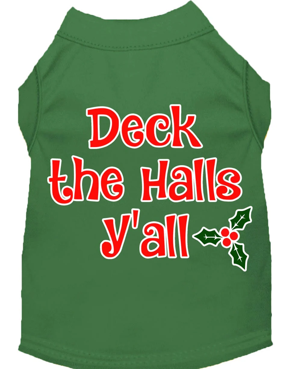 Christmas Pet Dog & Cat Shirt Screen Printed, "Deck The Halls, Y'all" - Image 7