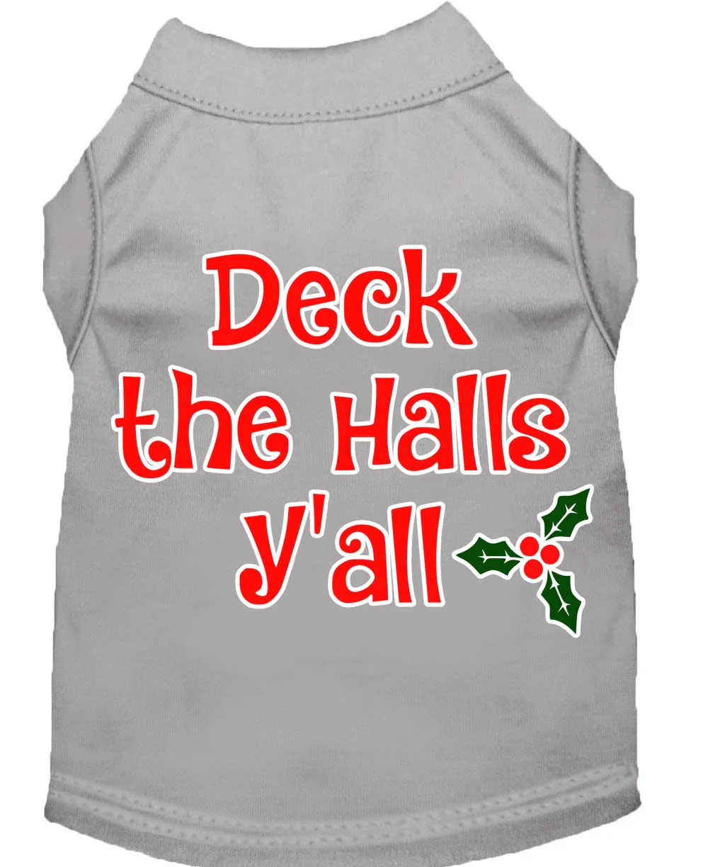 Christmas Pet Dog & Cat Shirt Screen Printed, "Deck The Halls, Y'all" - Image 8