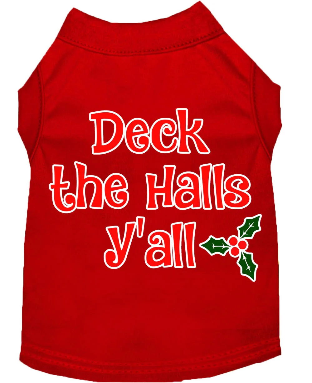 Christmas Pet Dog & Cat Shirt Screen Printed, "Deck The Halls, Y'all" - Image 9