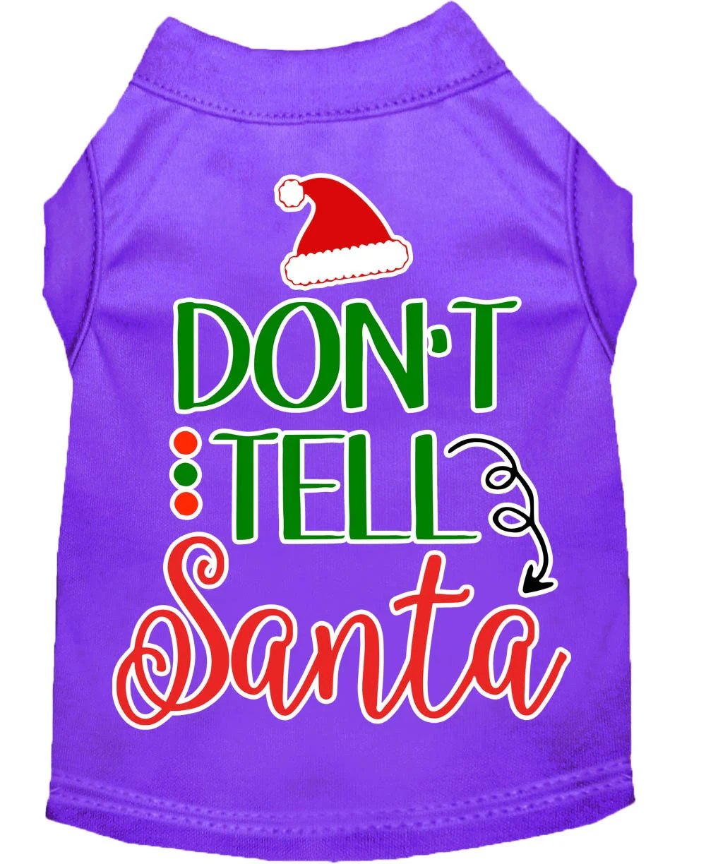 Christmas Pet Dog & Cat Shirt Screen Printed, "Don't Tell Santa" - Image 10