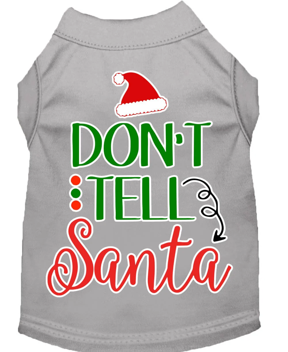 Christmas Pet Dog & Cat Shirt Screen Printed, "Don't Tell Santa" - Image 6