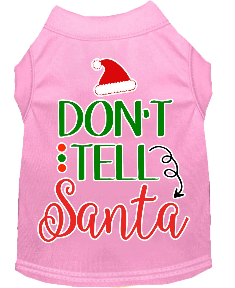 Christmas Pet Dog & Cat Shirt Screen Printed, "Don't Tell Santa" - Image 7