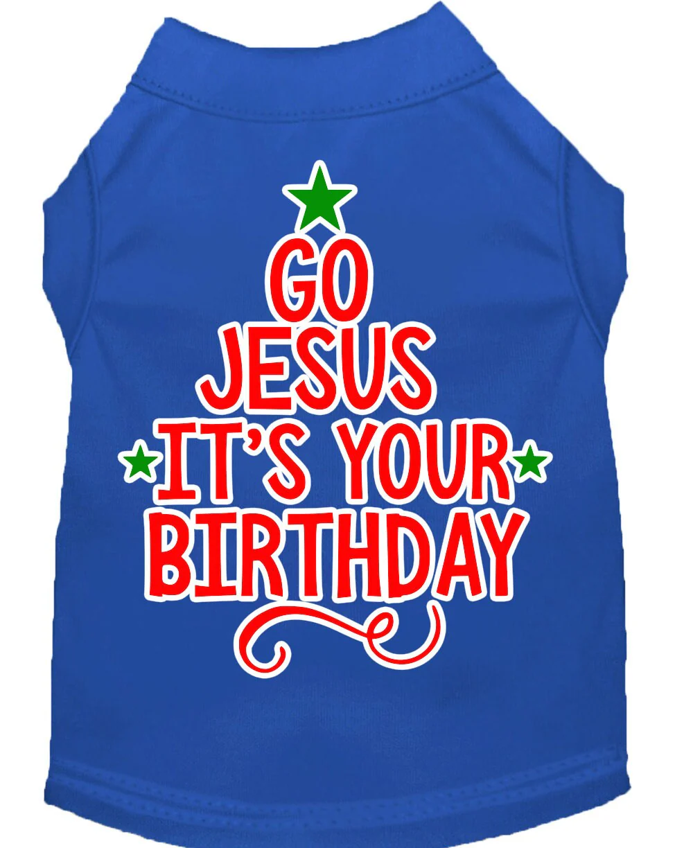 Christmas Pet Dog & Cat Shirt Screen Printed, "Go Jesus, It's Your Birthday" - Image 10