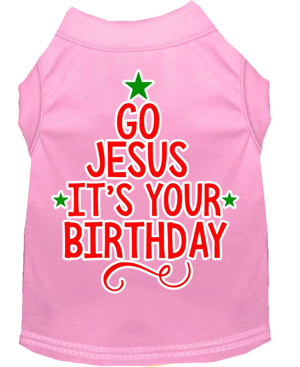 Christmas Pet Dog & Cat Shirt Screen Printed, "Go Jesus, It's Your Birthday" - Image 6