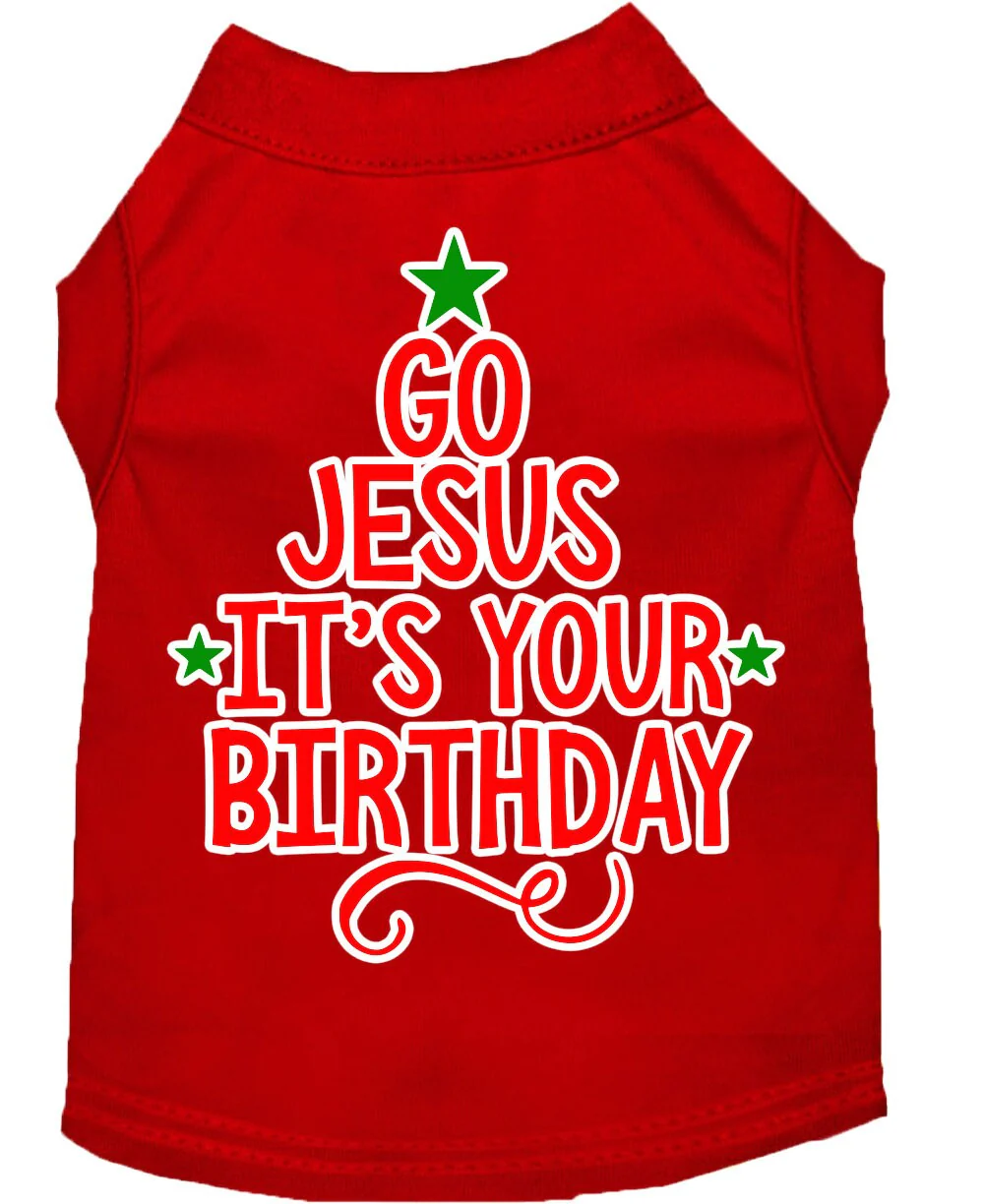 Christmas Pet Dog & Cat Shirt Screen Printed, "Go Jesus, It's Your Birthday" - Image 7