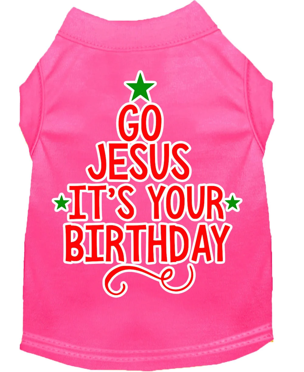 Christmas Pet Dog & Cat Shirt Screen Printed, "Go Jesus, It's Your Birthday" - Image 9