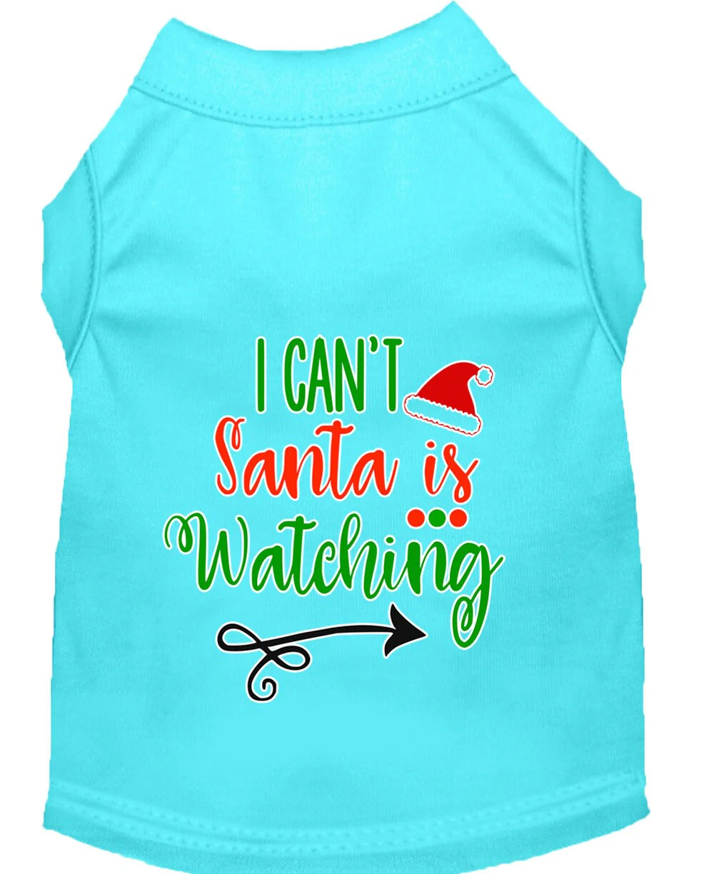 Christmas Pet Dog & Cat Shirt Screen Printed, "I Can't, Santa is Watching" - Image 10