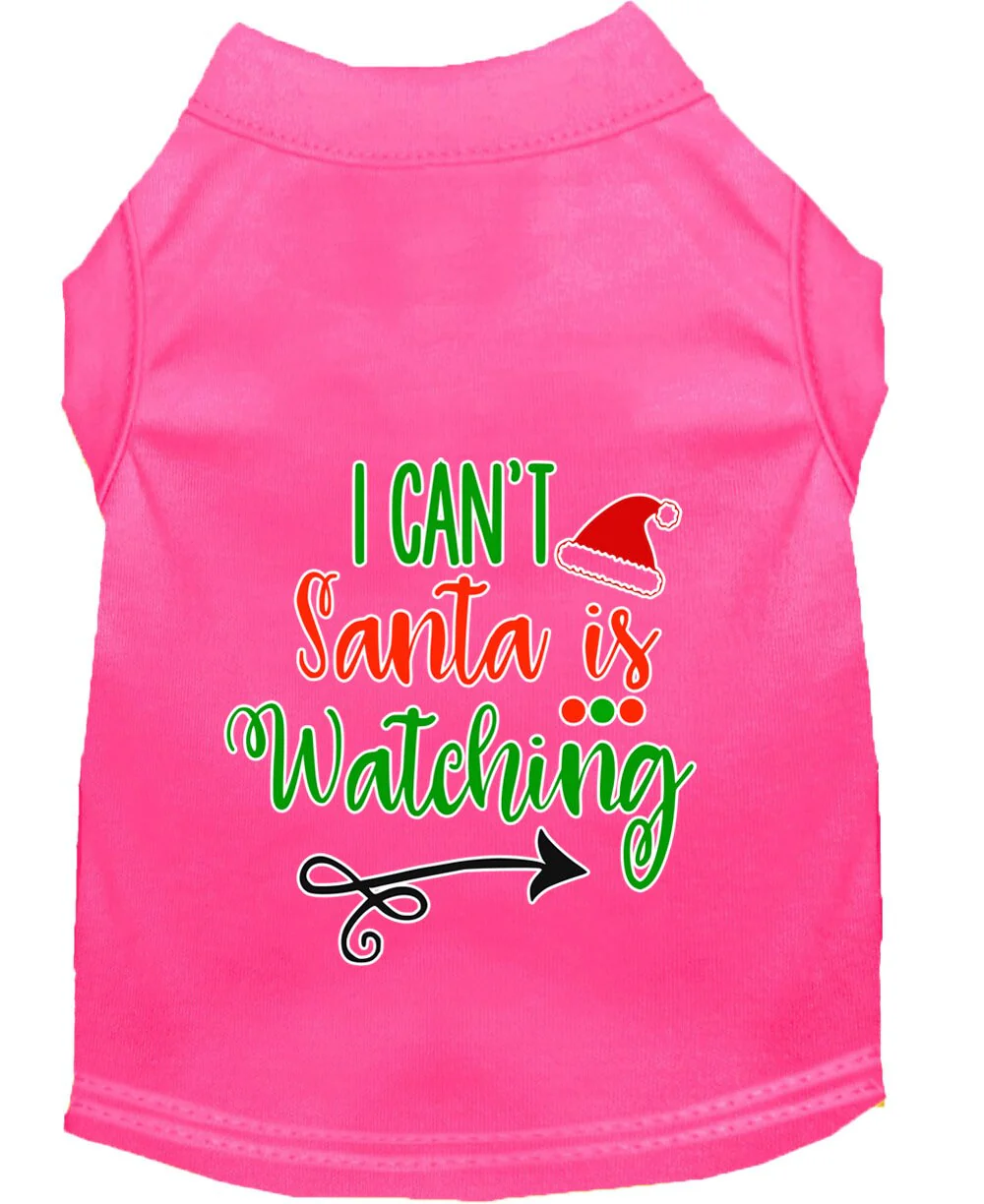 Christmas Pet Dog & Cat Shirt Screen Printed, "I Can't, Santa is Watching" - Image 9