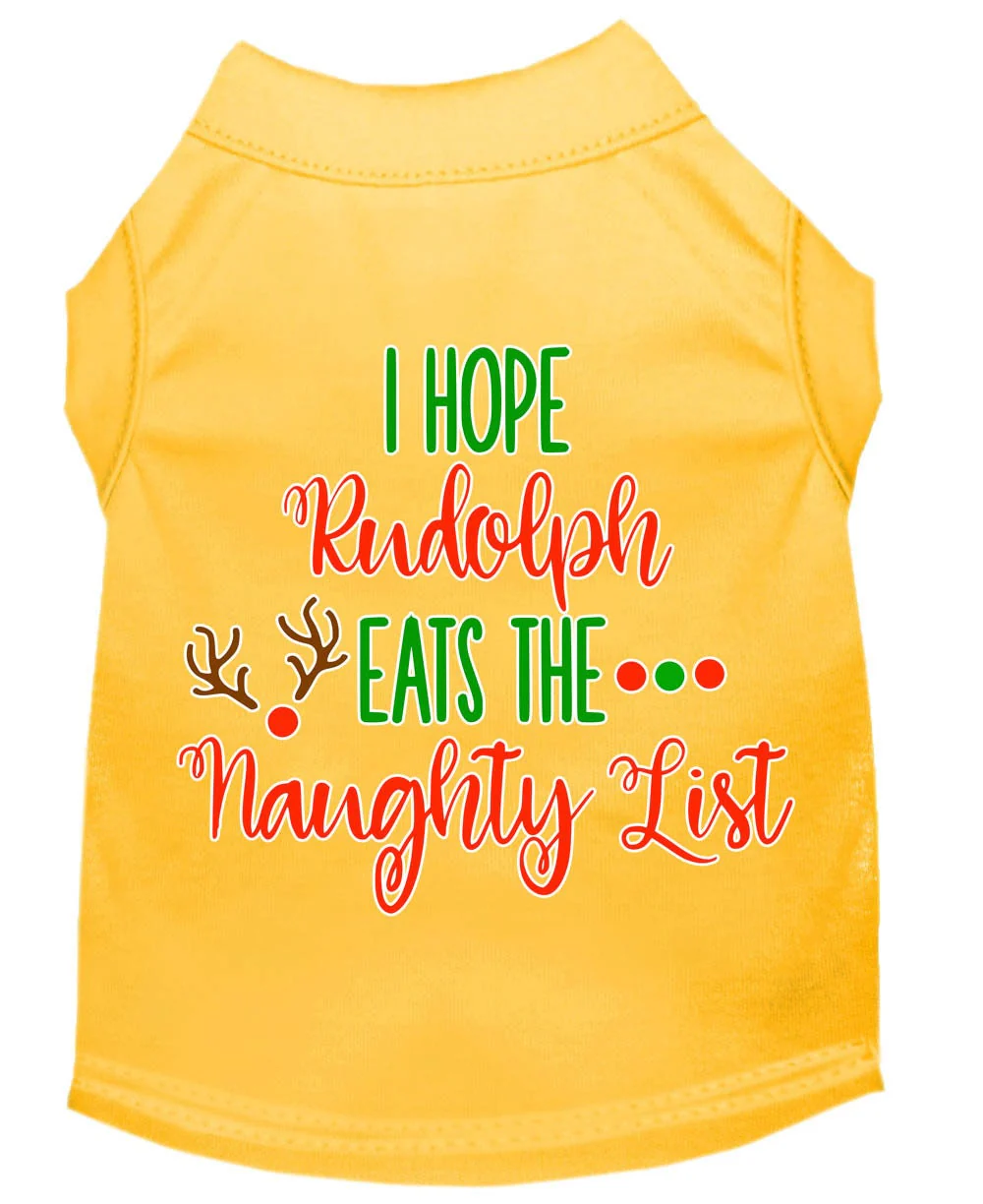 Christmas Pet Dog & Cat Shirt Screen Printed, "I Hope Rudolph Eats The Naughty List" - Image 10
