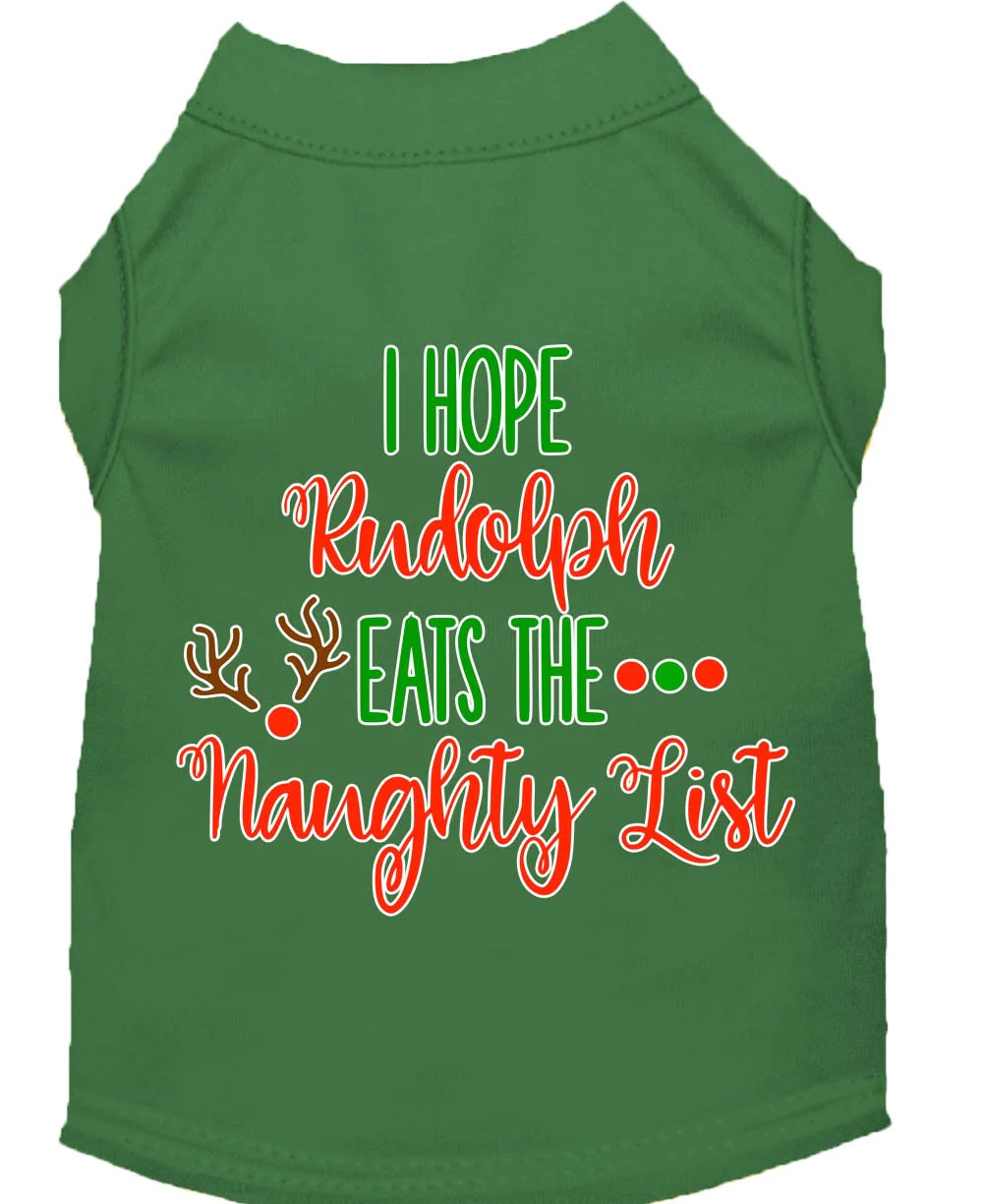 Christmas Pet Dog & Cat Shirt Screen Printed, "I Hope Rudolph Eats The Naughty List" - Image 4