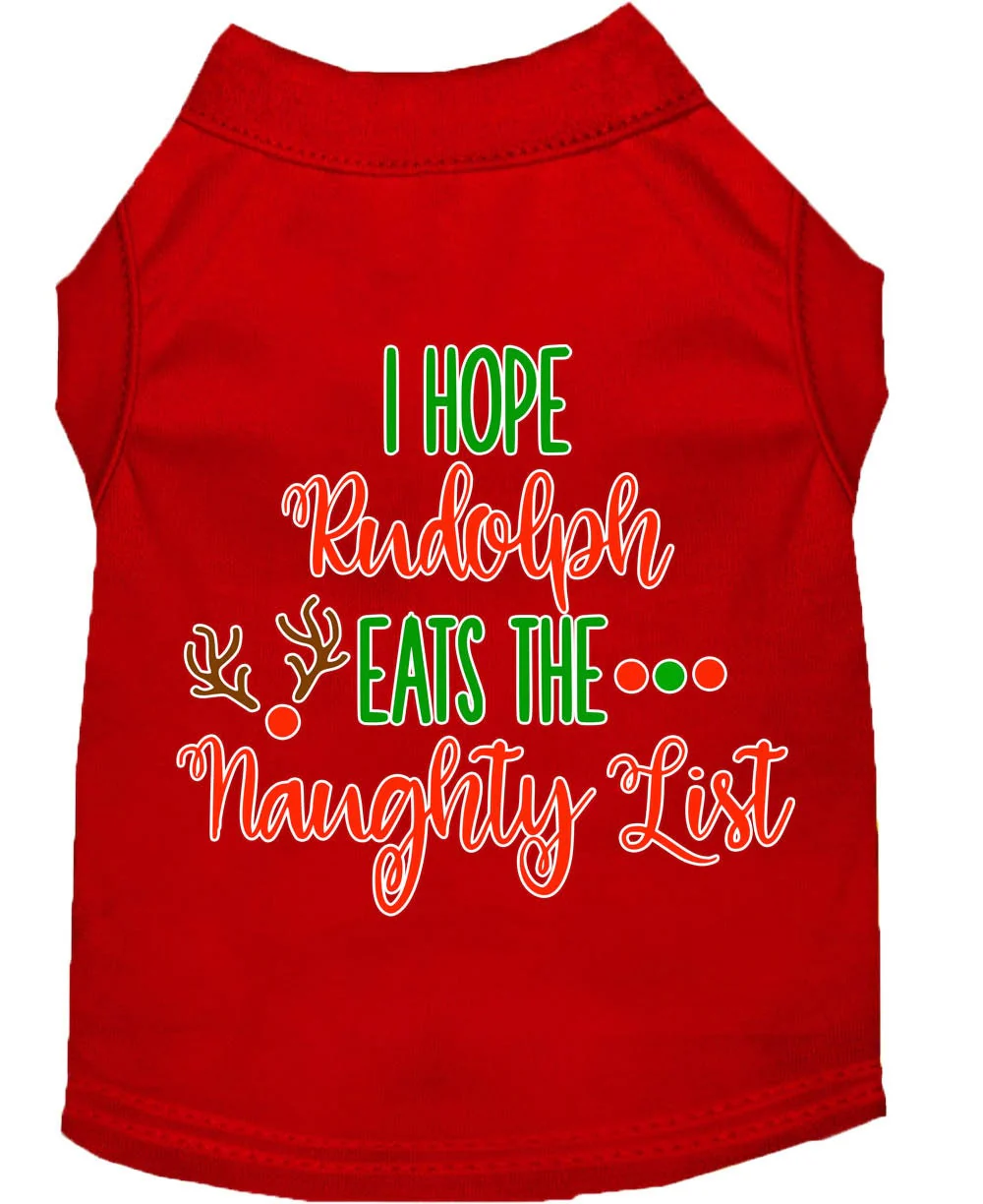 Christmas Pet Dog & Cat Shirt Screen Printed, "I Hope Rudolph Eats The Naughty List" - Image 6