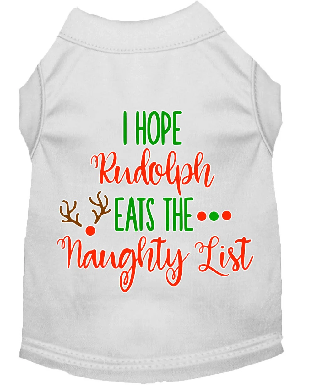 Christmas Pet Dog & Cat Shirt Screen Printed, "I Hope Rudolph Eats The Naughty List" - Image 7