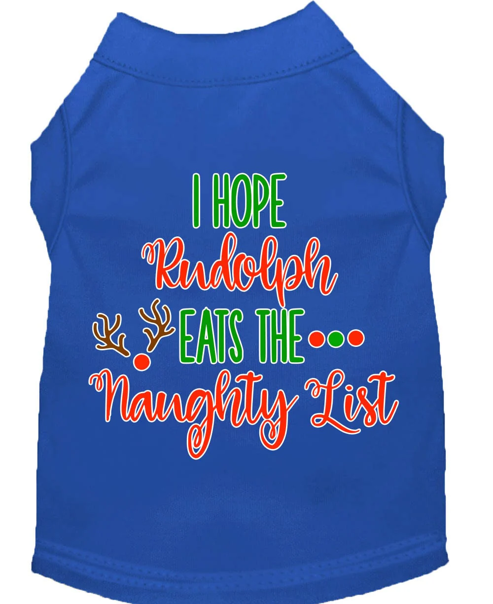 Christmas Pet Dog & Cat Shirt Screen Printed, "I Hope Rudolph Eats The Naughty List" - Image 8