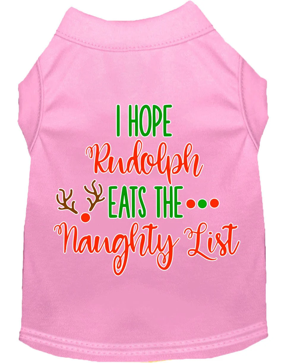 Christmas Pet Dog & Cat Shirt Screen Printed, "I Hope Rudolph Eats The Naughty List" - Image 9