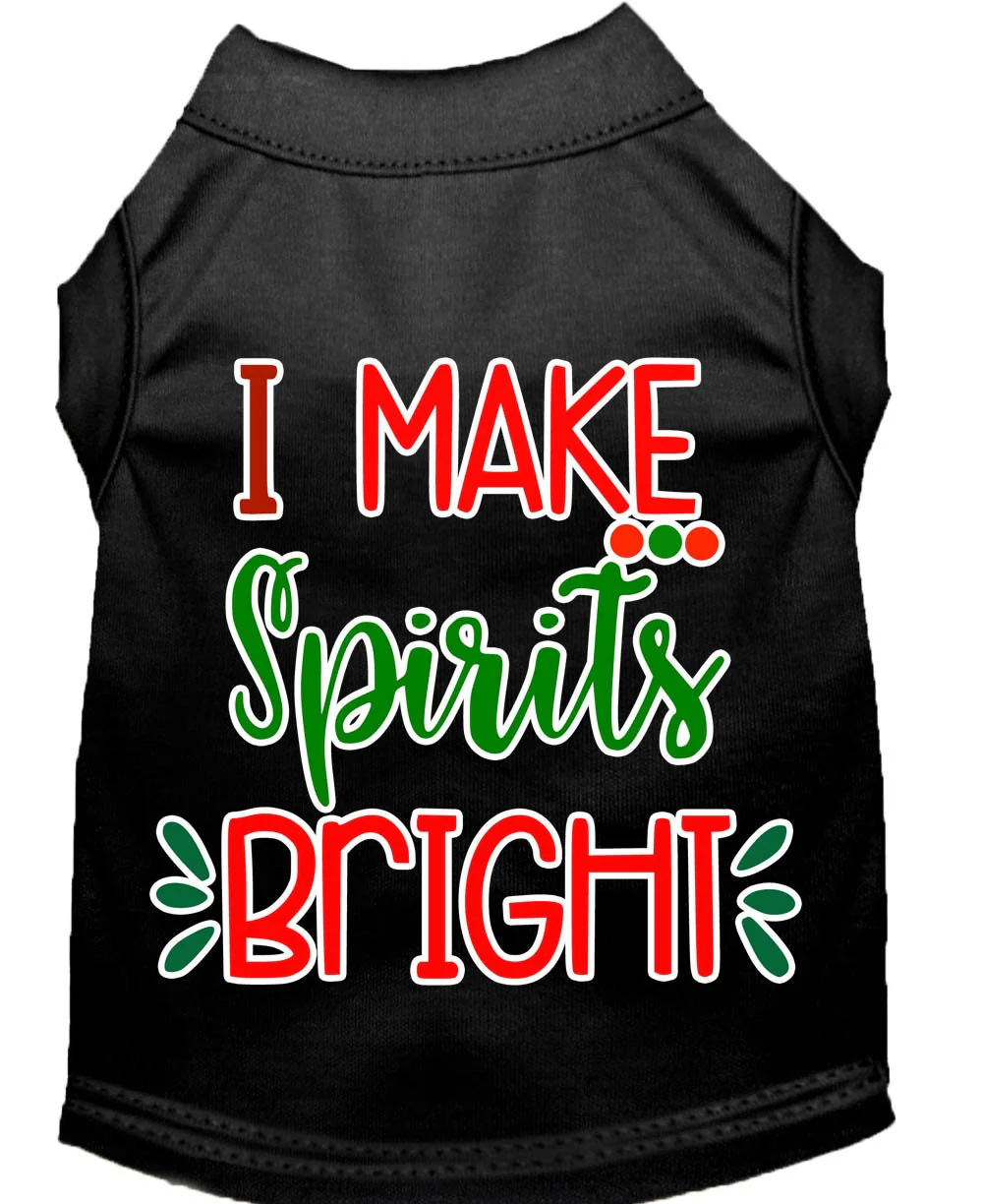 Christmas Pet Dog & Cat Shirt Screen Printed, "I Make Spirits Bright" - Image 3