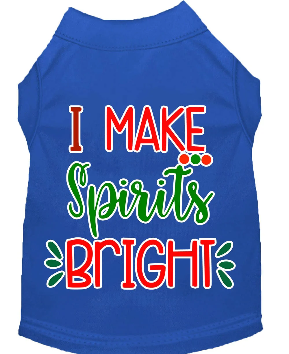 Christmas Pet Dog & Cat Shirt Screen Printed, "I Make Spirits Bright" - Image 4