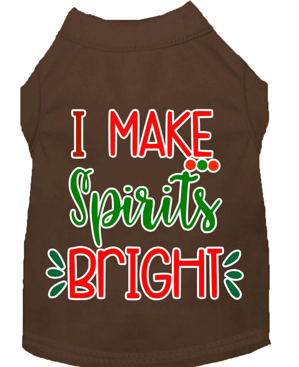 Christmas Pet Dog & Cat Shirt Screen Printed, "I Make Spirits Bright" - Image 5