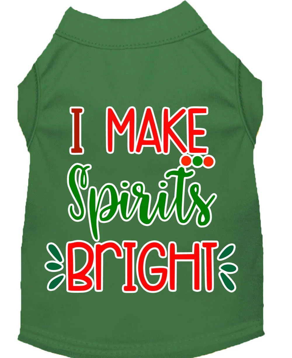 Christmas Pet Dog & Cat Shirt Screen Printed, "I Make Spirits Bright" - Image 6