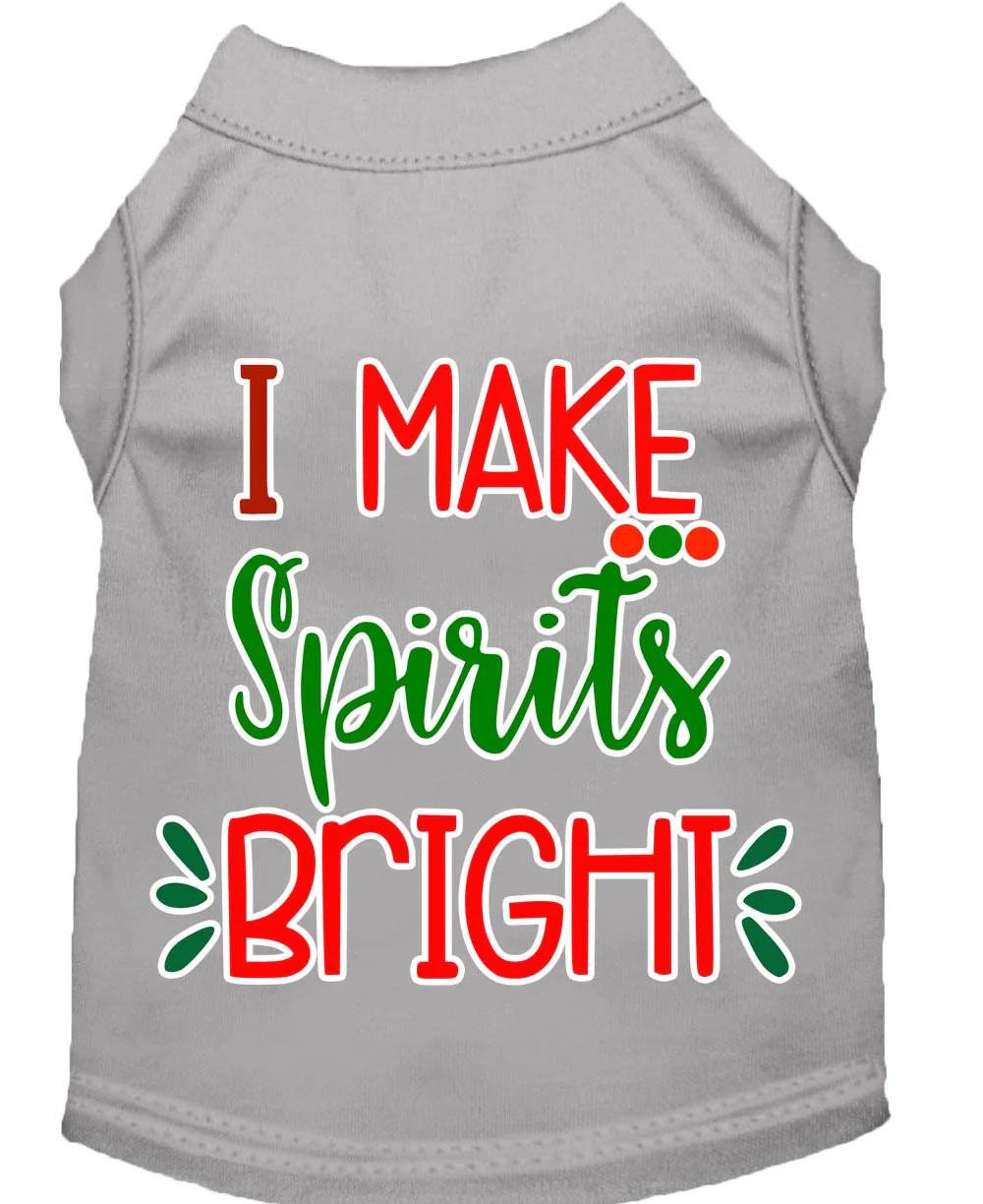 Christmas Pet Dog & Cat Shirt Screen Printed, "I Make Spirits Bright" - Image 7
