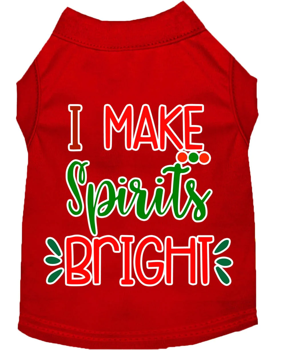 Christmas Pet Dog & Cat Shirt Screen Printed, "I Make Spirits Bright" - Image 8