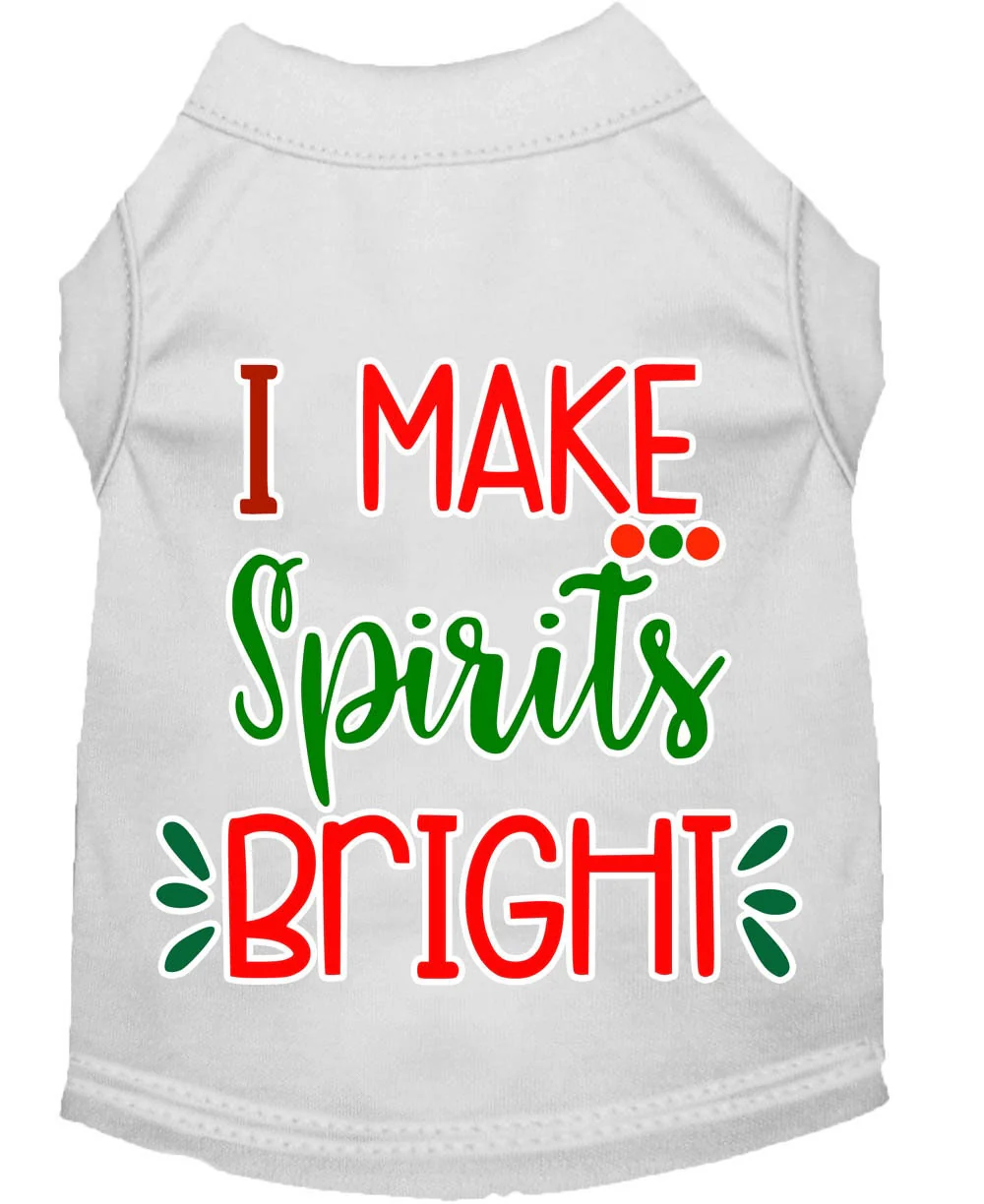 Christmas Pet Dog & Cat Shirt Screen Printed, "I Make Spirits Bright" - Image 9