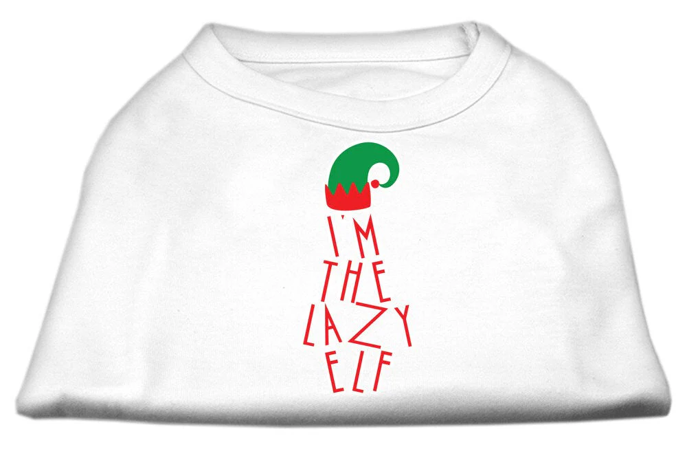 Christmas Pet Dog & Cat Shirt Screen Printed, "I'm The Lazy Elf" - Image 3