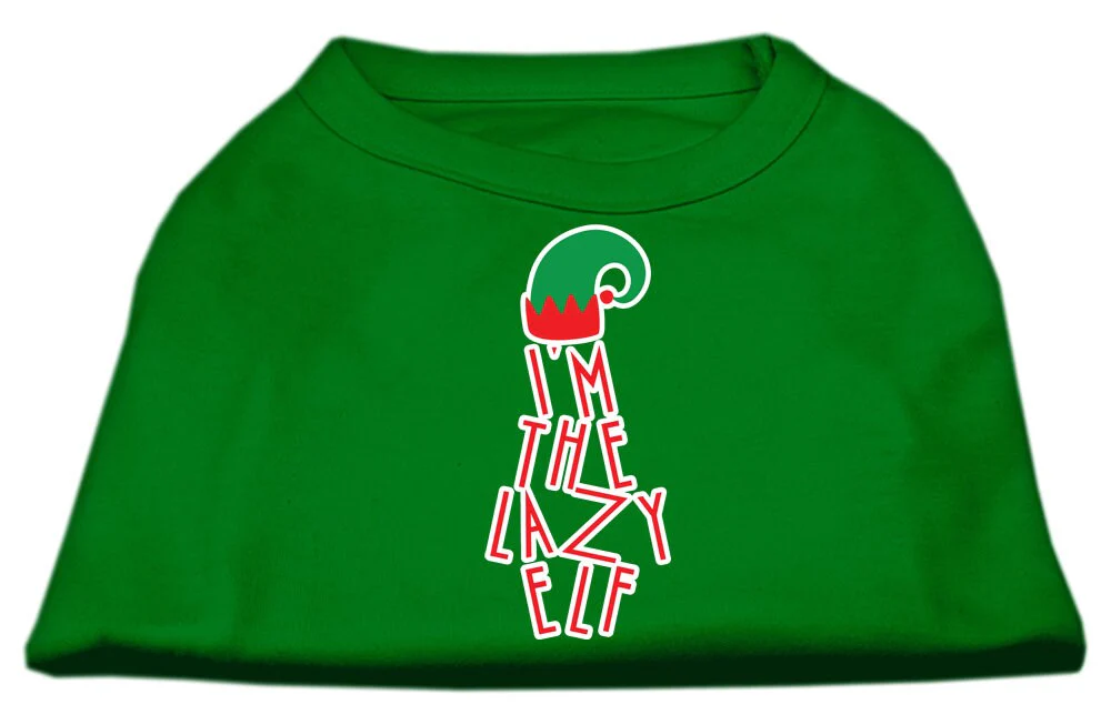 Christmas Pet Dog & Cat Shirt Screen Printed, "I'm The Lazy Elf" - Image 4