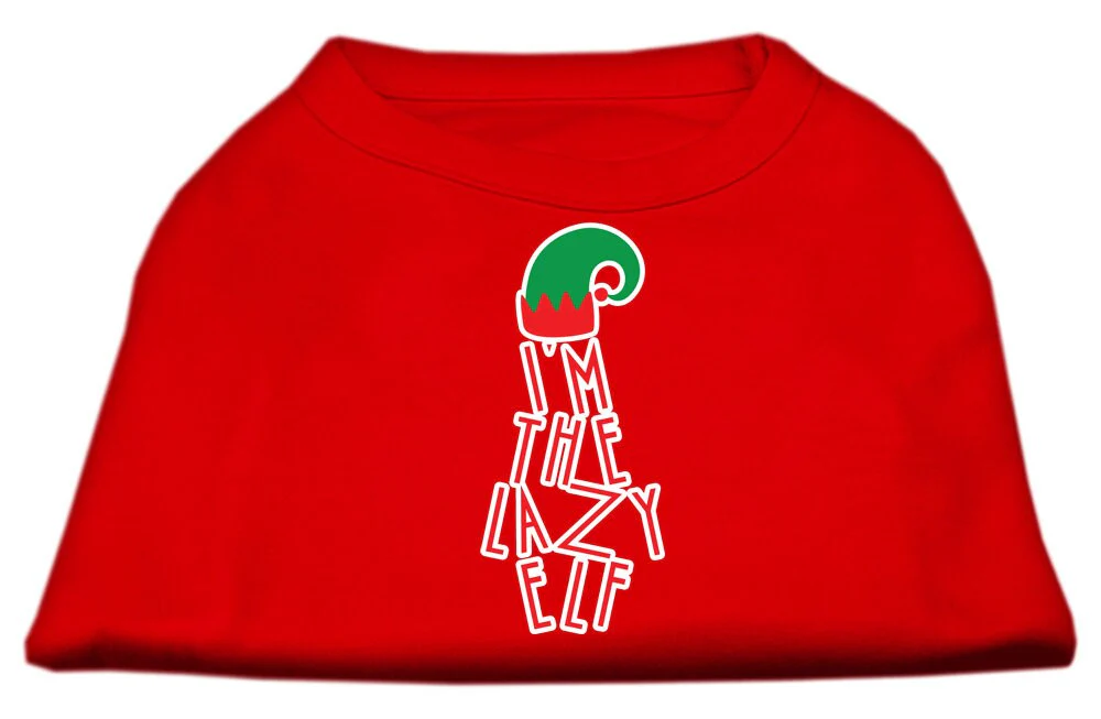 Christmas Pet Dog & Cat Shirt Screen Printed, "I'm The Lazy Elf" - Image 6