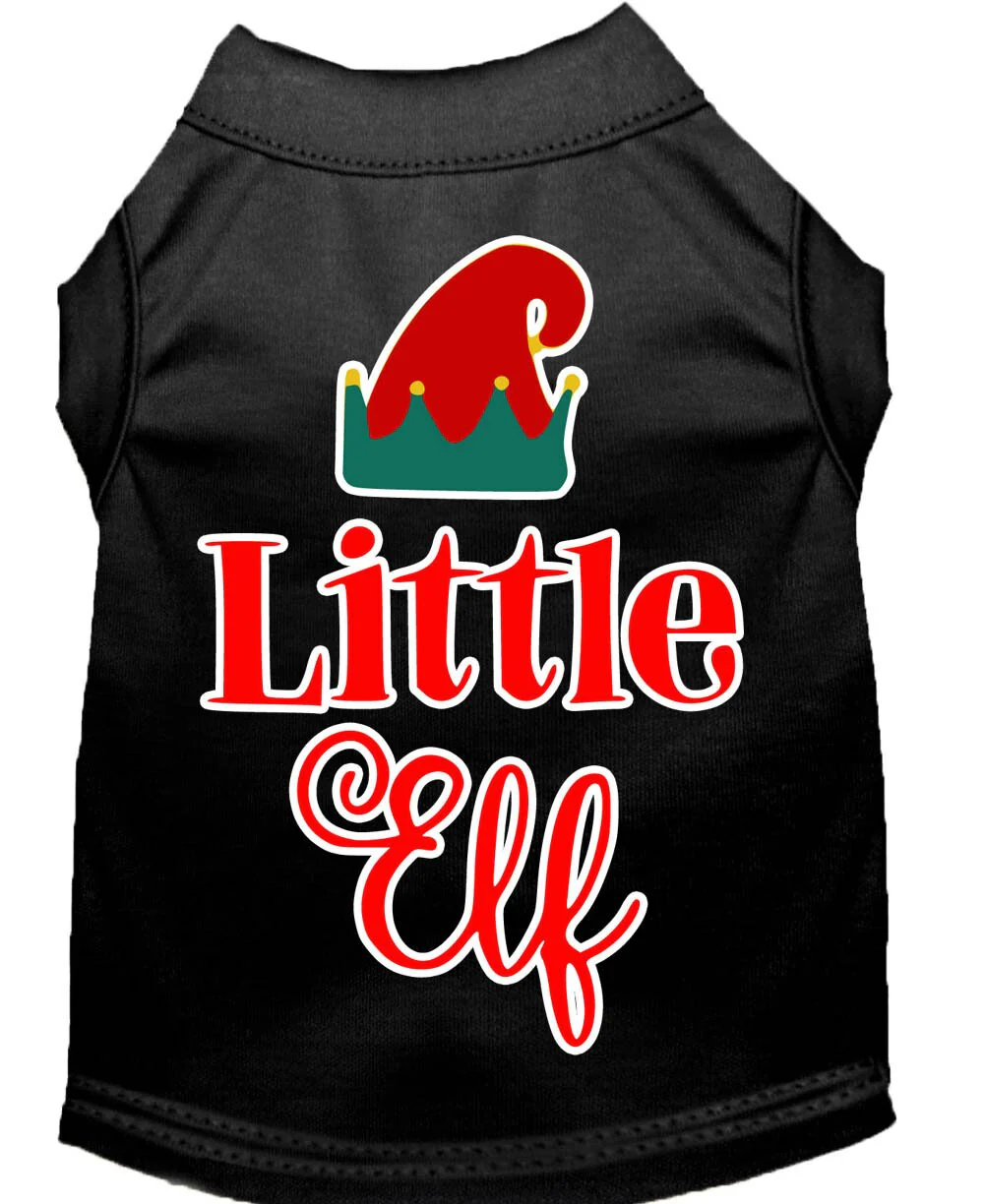 Christmas Pet Dog & Cat Shirt Screen Printed, "Little Elf" - Image 3