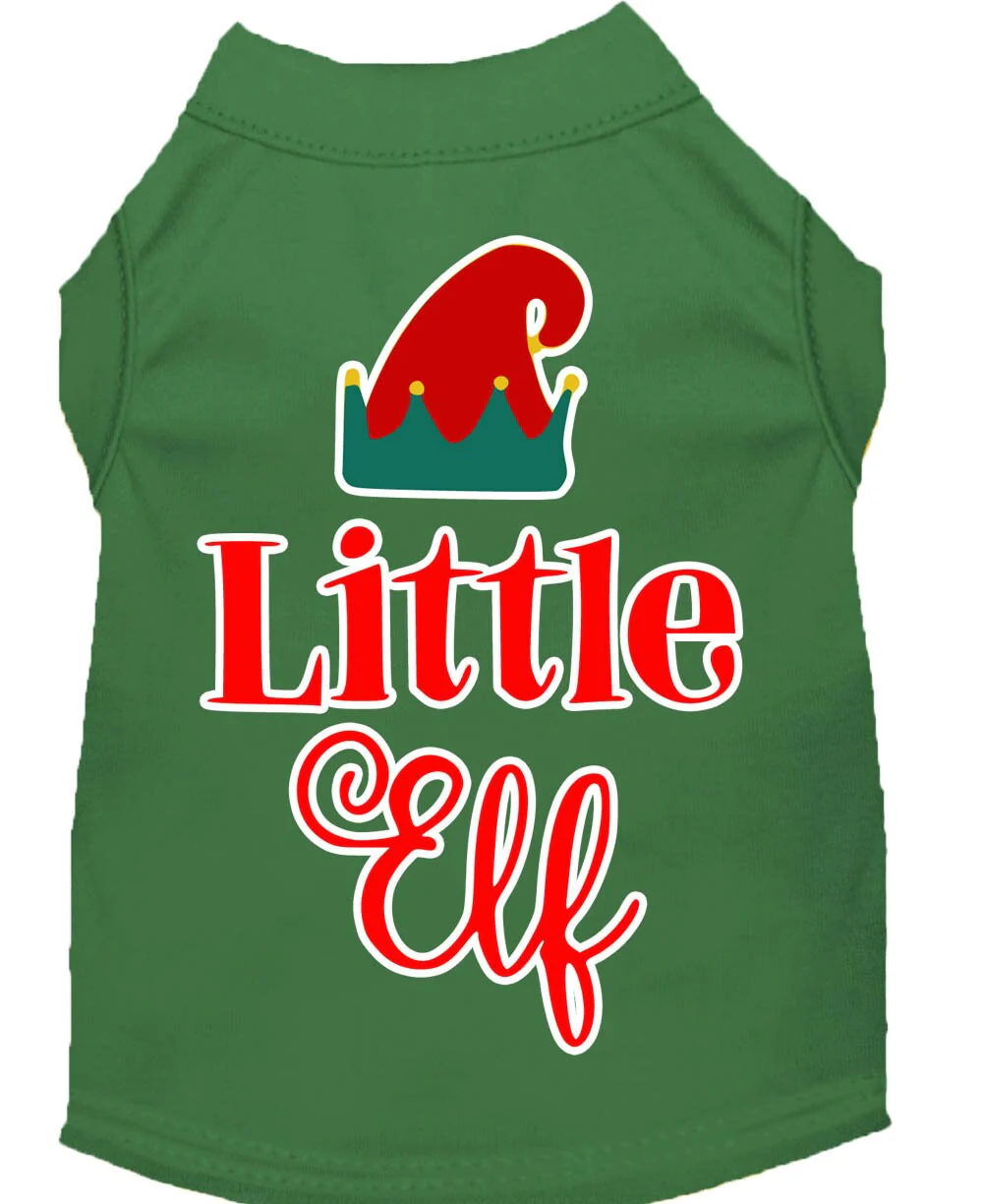 Christmas Pet Dog & Cat Shirt Screen Printed, "Little Elf" - Image 5