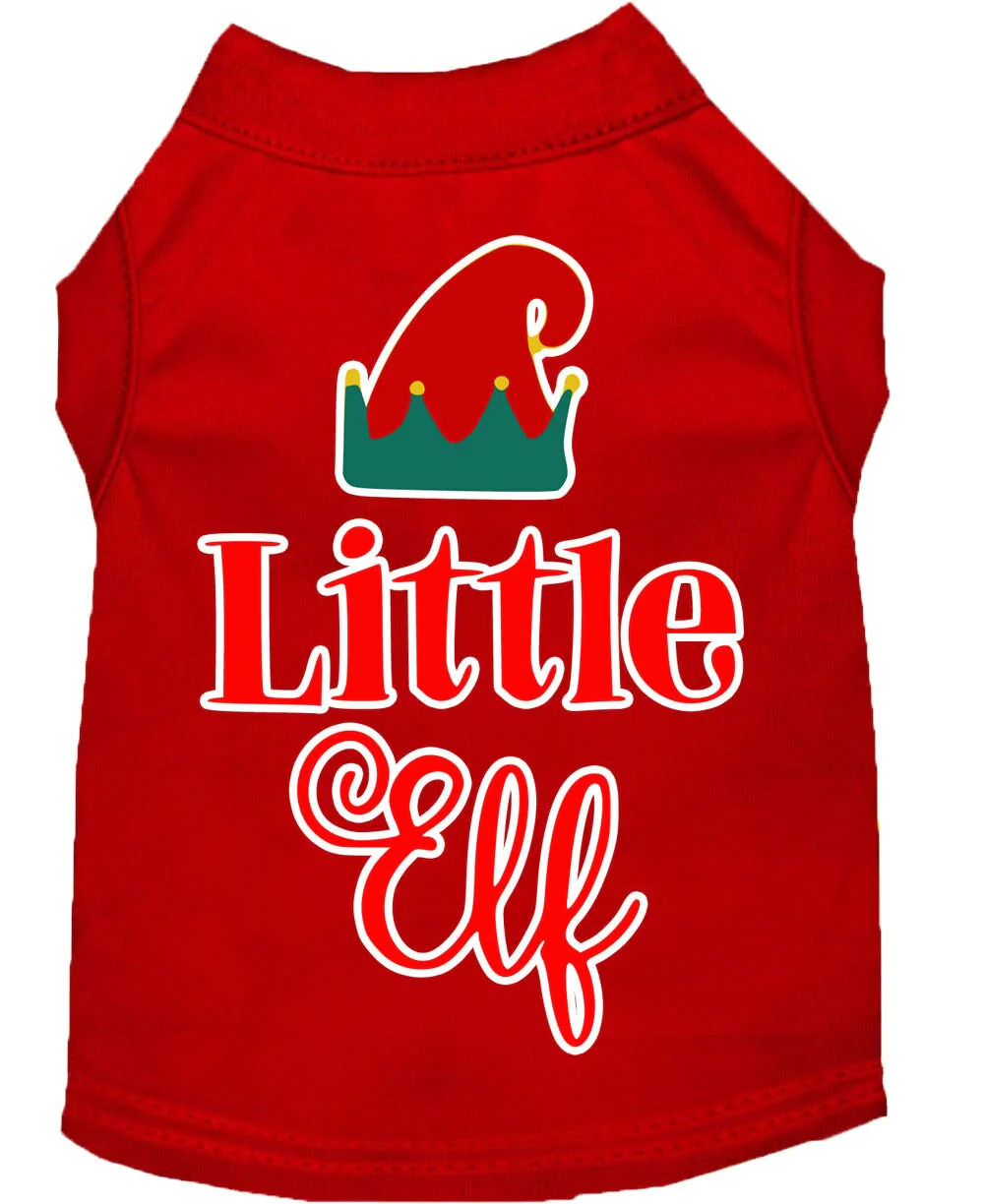 Christmas Pet Dog & Cat Shirt Screen Printed, "Little Elf" - Image 8
