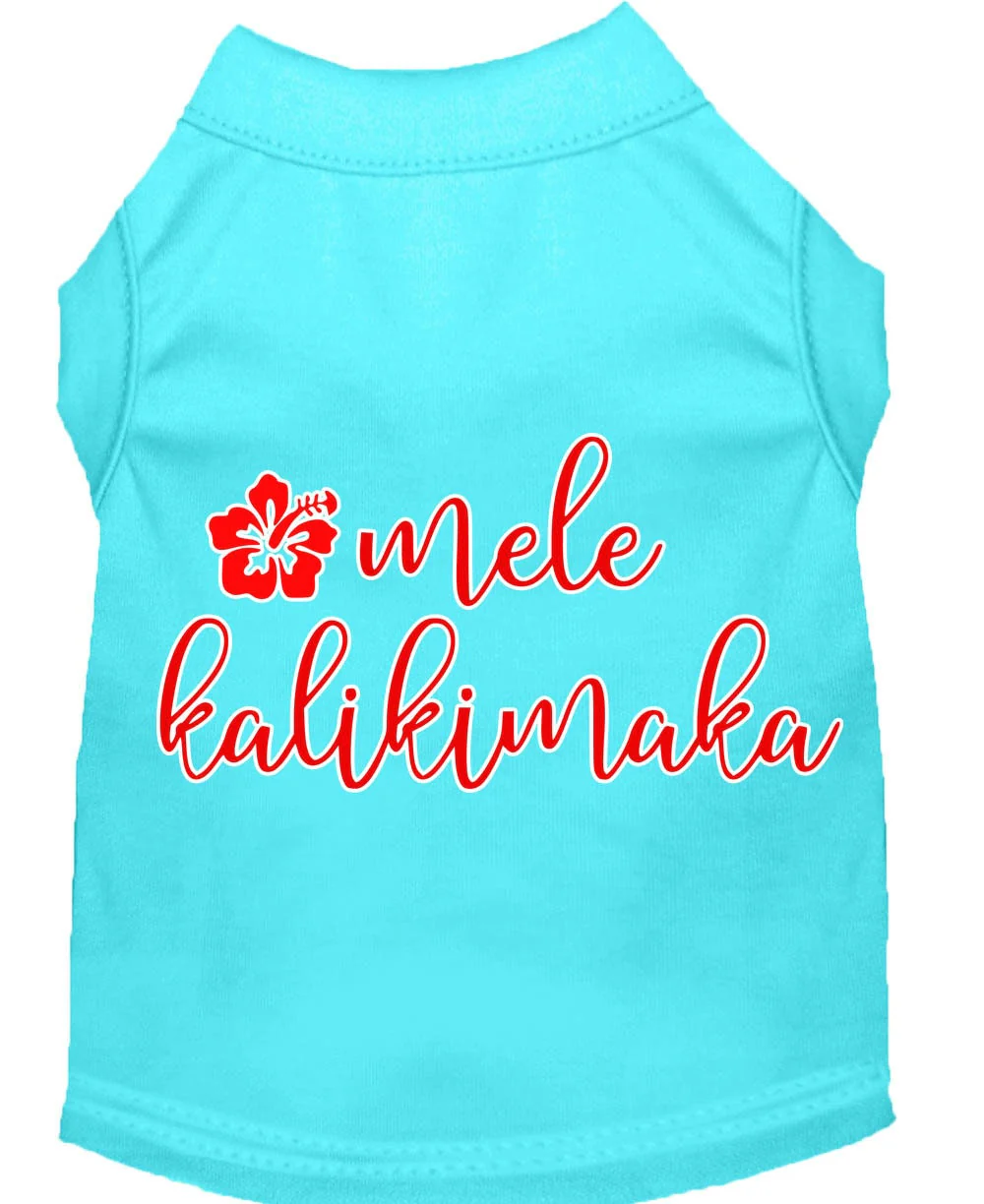 Christmas Pet Dog & Cat Shirt Screen Printed, "Mele Kalikimaka" - Image 3