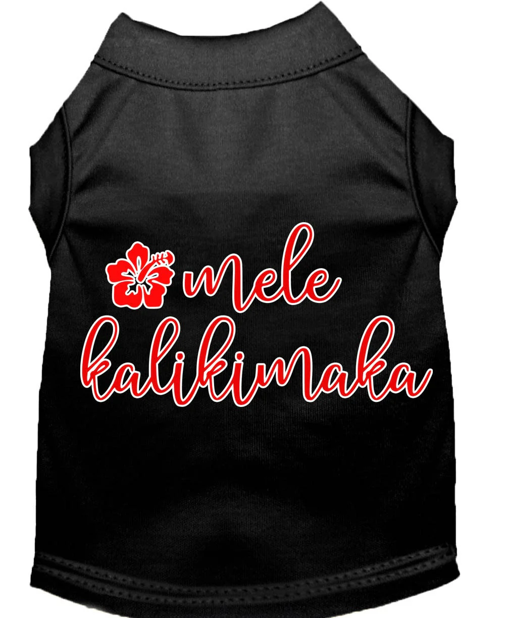 Christmas Pet Dog & Cat Shirt Screen Printed, "Mele Kalikimaka" - Image 4