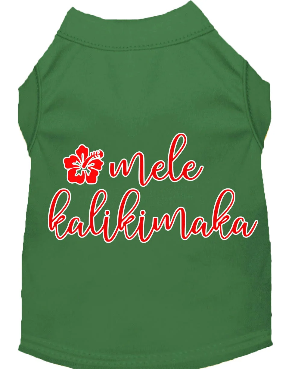 Christmas Pet Dog & Cat Shirt Screen Printed, "Mele Kalikimaka" - Image 5