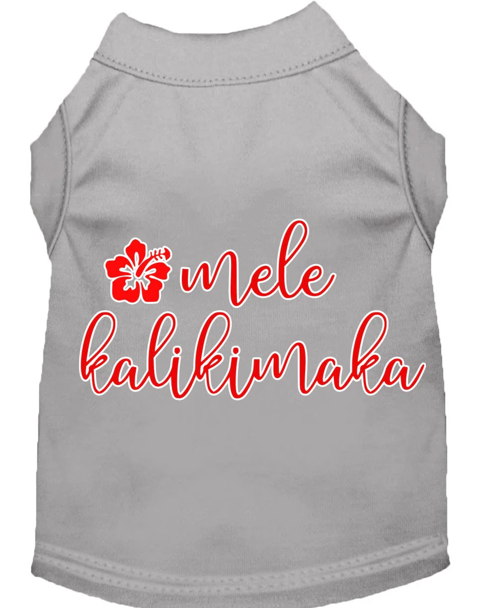 Christmas Pet Dog & Cat Shirt Screen Printed, "Mele Kalikimaka" - Image 6