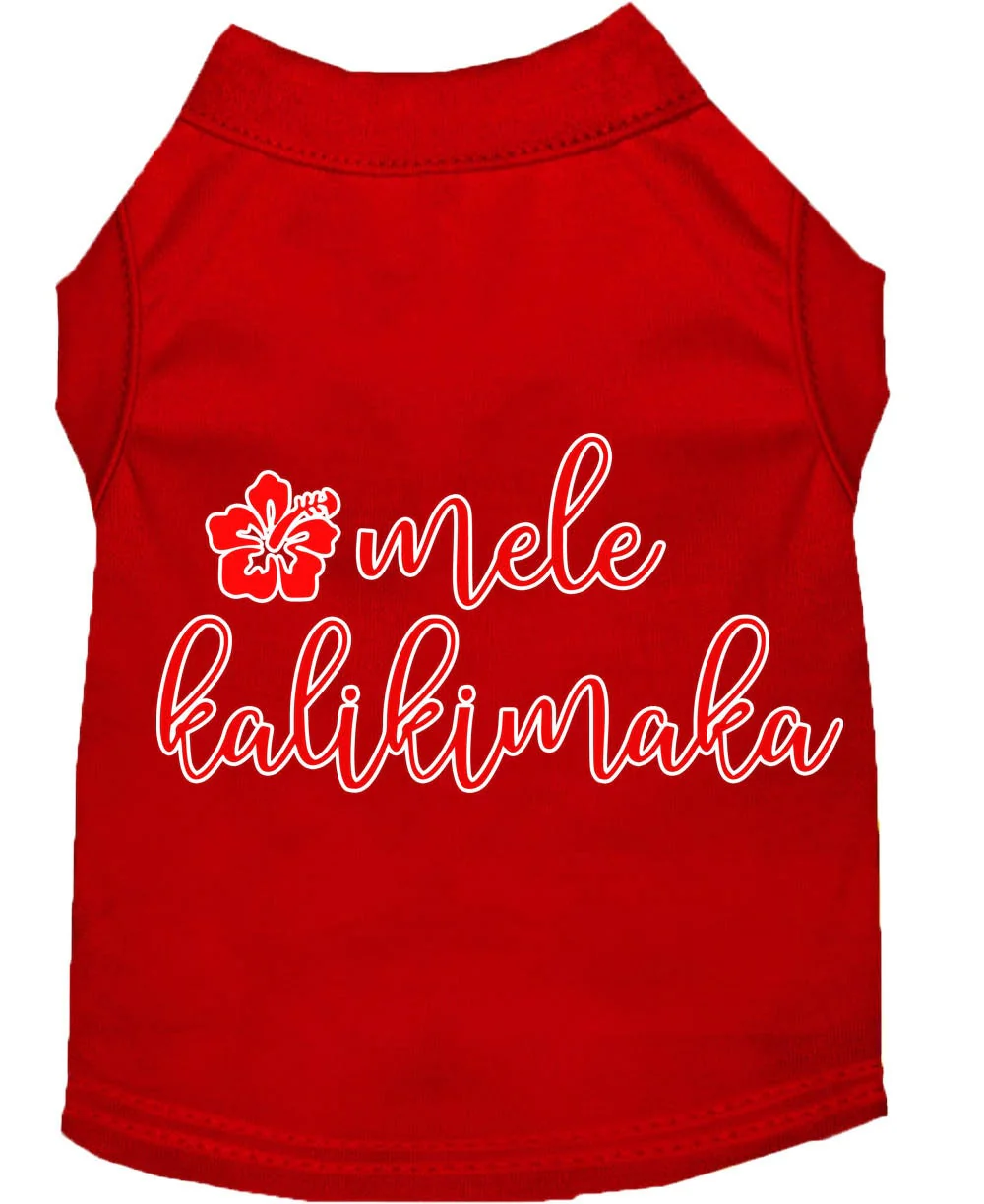 Christmas Pet Dog & Cat Shirt Screen Printed, "Mele Kalikimaka" - Image 7