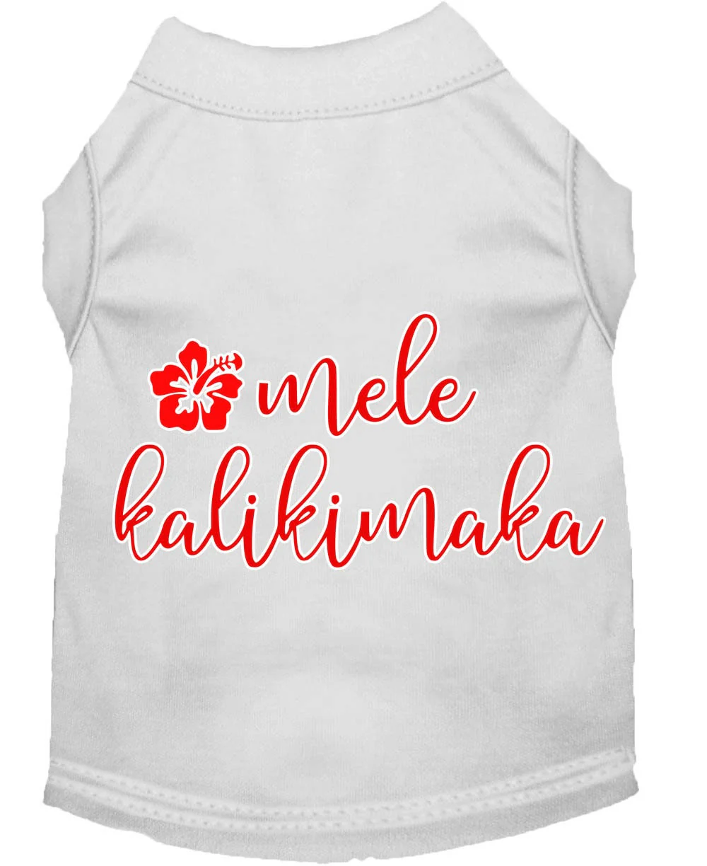 Christmas Pet Dog & Cat Shirt Screen Printed, "Mele Kalikimaka" - Image 8