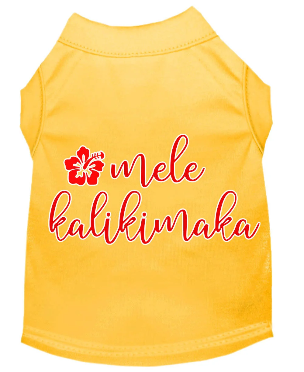 Christmas Pet Dog & Cat Shirt Screen Printed, "Mele Kalikimaka" - Image 9