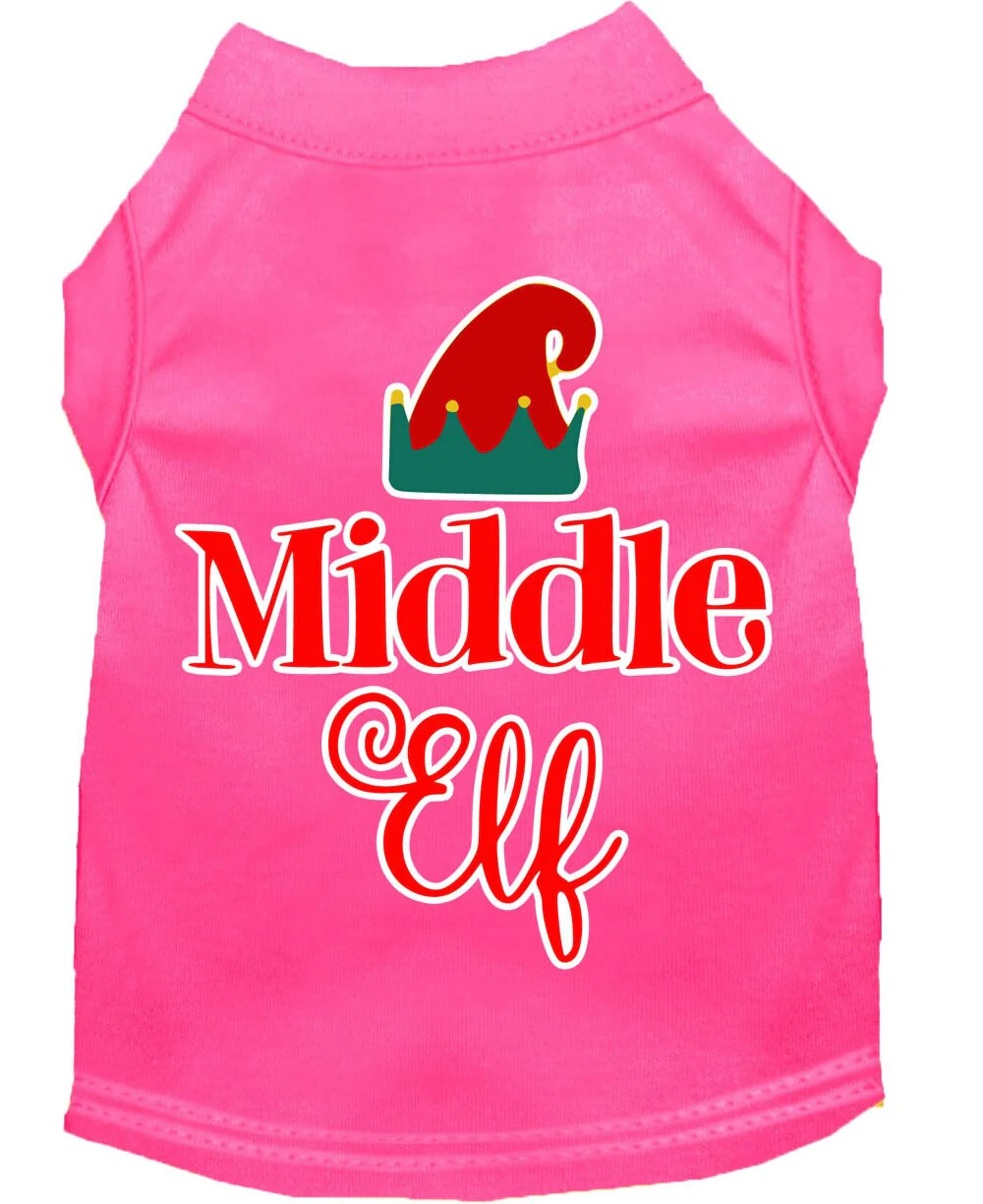 Christmas Pet Dog & Cat Shirt Screen Printed, "Middle Elf" - Image 10