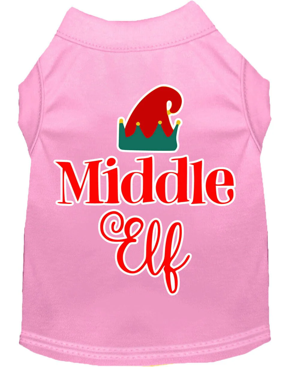 Christmas Pet Dog & Cat Shirt Screen Printed, "Middle Elf" - Image 6