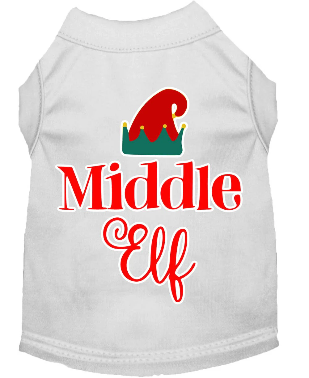 Christmas Pet Dog & Cat Shirt Screen Printed, "Middle Elf" - Image 8
