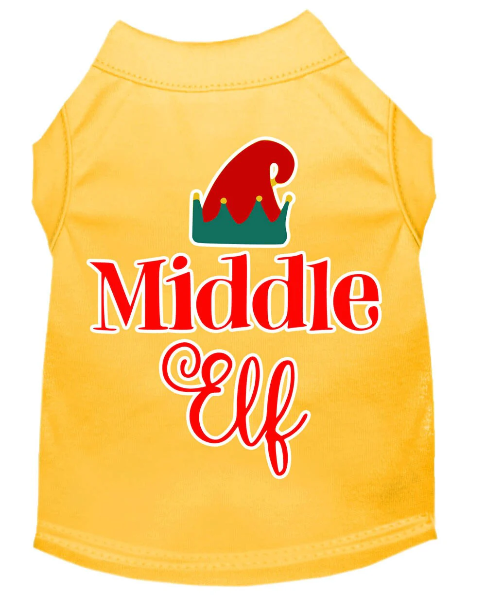 Christmas Pet Dog & Cat Shirt Screen Printed, "Middle Elf" - Image 9