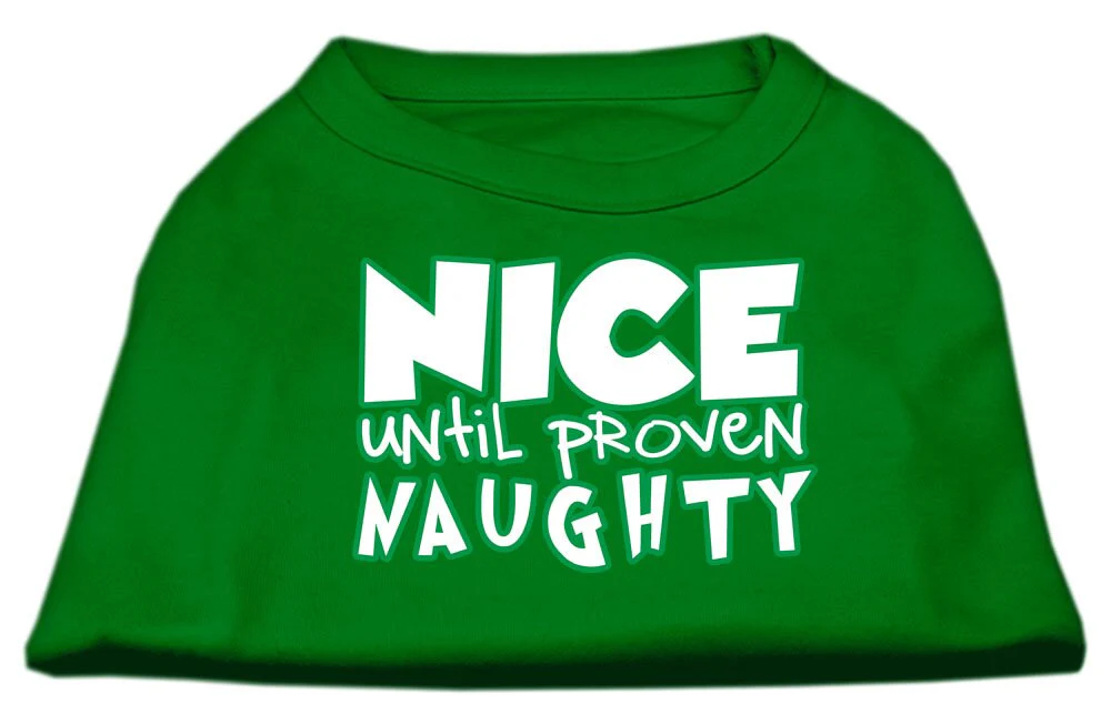 Christmas Pet Dog & Cat Shirt Screen Printed, "Nice Until Proven Naughty" - Image 3