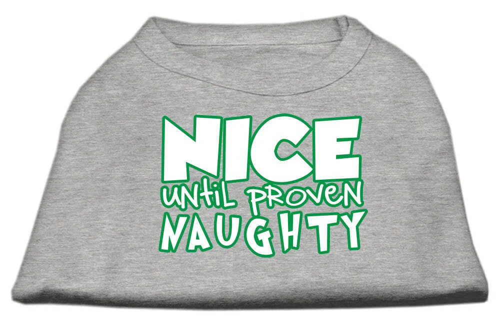 Christmas Pet Dog & Cat Shirt Screen Printed, "Nice Until Proven Naughty" - Image 4