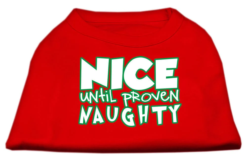 Christmas Pet Dog & Cat Shirt Screen Printed, "Nice Until Proven Naughty" - Image 5