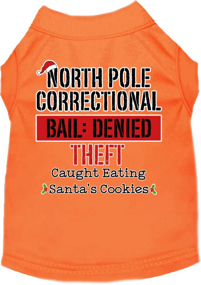 Christmas Pet Dog & Cat Shirt Screen Printed, "North Pole Correctional" - Image 4