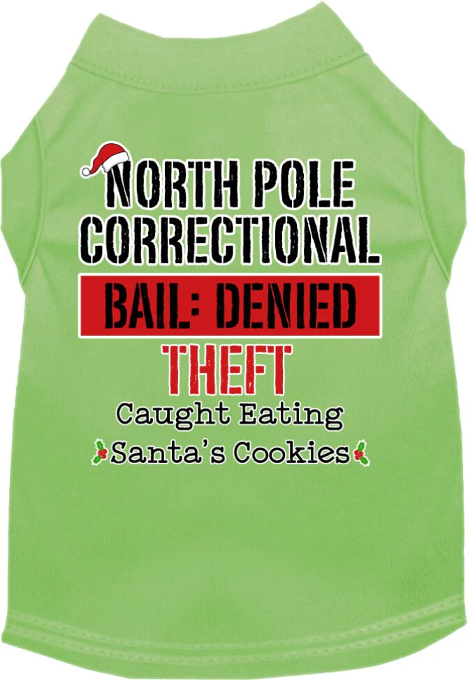 Christmas Pet Dog & Cat Shirt Screen Printed, "North Pole Correctional" - Image 5