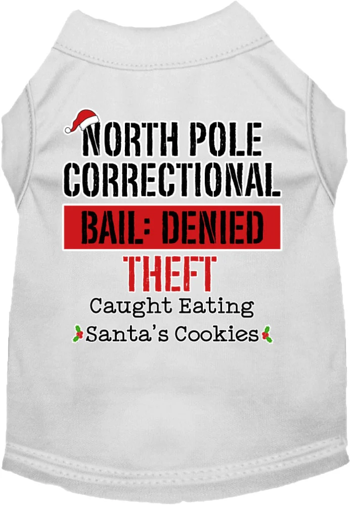 Christmas Pet Dog & Cat Shirt Screen Printed, "North Pole Correctional" - Image 7