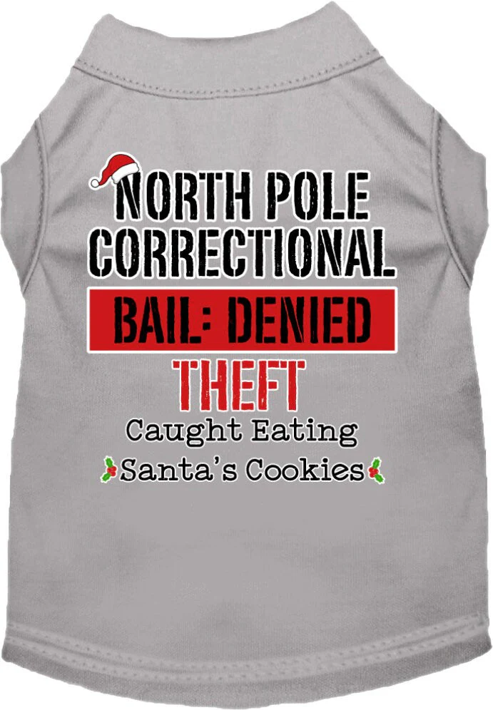 Christmas Pet Dog & Cat Shirt Screen Printed, "North Pole Correctional" - Image 8